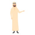 Talking arab teacher icon cartoon vector. Online school