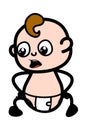 Talking Baby with Hands on Waist Cartoon Royalty Free Stock Photo