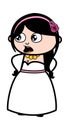 Talking Bride with Hands on Waist Cartoon Royalty Free Stock Photo