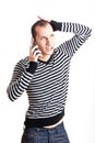 Talking on cellphone Royalty Free Stock Photo