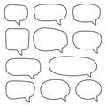 Talking cloud icons set. Royalty Free Stock Photo