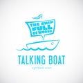 Talking Cloud and Sailing Boat Concept Vector