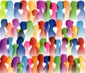 Talking crowd. Dialogue group of many people. Speak. To communicate. Colored silhouette profiles. People talking. Social network. Royalty Free Stock Photo