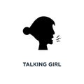 Talking girl icon. Simple element illustration. Talking girl con Royalty Free Stock Photo