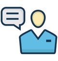 Talking Isolated Vector Icon That can be easily Modified or Edited. Royalty Free Stock Photo
