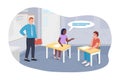 Talking during lessons 2D vector isolated illustration
