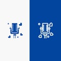 Talking, Love, Married, Wedding Line and Glyph Solid icon Blue banner Line and Glyph Solid icon Blue banner