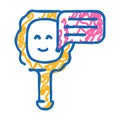 talking mirror flat icon doodle illustration Royalty Free Stock Photo