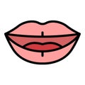 Talking mouth sync icon vector flat