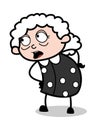 Talking - Old Cartoon Granny Vector Illustration Royalty Free Stock Photo