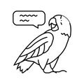 talking parrot bird line icon vector illustration