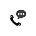Talking by phone auricular icon and simple flat symbol for website,mobile,logo,app,UI