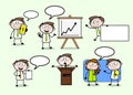 Talking & Presenting Cartoon Professional Businessman Poses