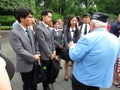 Talking to a group of Korean People