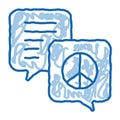 talking about tolerance and peace doodle icon hand drawn illustration