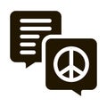 talking about tolerance and peace icon Vector Glyph Illustration