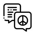 Talking about tolerance and peace icon vector outline illustration