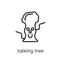 Talking tree icon. Trendy modern flat linear vector Talking tree