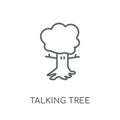 Talking tree linear icon. Modern outline Talking tree logo conce