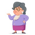 Talking Wise Grandmother Old Woman Granny Character Adult Icont Cartoon Design Vector Illustration Royalty Free Stock Photo