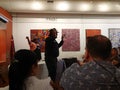 Talks by local aboriginal guides at Wintjiri Arts + Museum Royalty Free Stock Photo