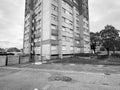 Tall abandoned apartment building Habitation a Loyer Modere, generally called