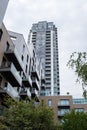 Tall apartment biulding, cloudy sky above. Finsbury Town Royalty Free Stock Photo