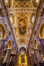 Tall Arches Nave Church Saint Louis of French Basilica Rome Italy