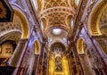 Tall Arches Nave Church Saint Louis of French Basilica Rome Italy