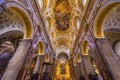 Tall Arches Nave Church Saint Louis of French Basilica Rome Italy