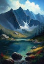 Tall, beautiful mountain scenery: a masterpiece phone wallpaper