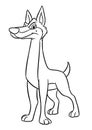 Tall big dog guard illustration character coloring Royalty Free Stock Photo