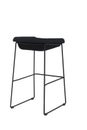 Tall black bar stool isolated on white. Modern designer Bar chair. Royalty Free Stock Photo