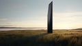 Tall Black Monument In Field: Vray Tracing, Georg Jensen Style