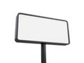 A tall black signpost with a rectangular frame standing against a white background Royalty Free Stock Photo