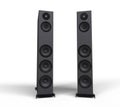 Tall Black Speakers Front View