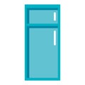 tall blue fridge, graphic