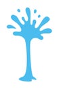 Tall blue water splash burst. Vector liquid drop spray shape. Great for abstract design, decoration and creative graphic projects Royalty Free Stock Photo