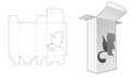 Tall box with cat window die cut template Royalty Free Stock Photo