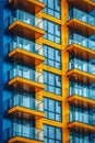 A tall building with balconies and windows on the side, AI Royalty Free Stock Photo