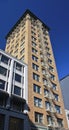 Tall building with external fire escape staircase Royalty Free Stock Photo