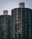 Tall building with a lot of windows in Marina City, Chicago, USA Royalty Free Stock Photo