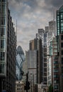 Tall buildings along Bishopsgate in the City of LondonUK Royalty Free Stock Photo