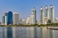 Tall buildings in Benchakitti Park in Bangkok, Thailand