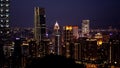 Tall buildings and bright lights of Taipei City.