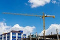 Tall buildings under construction with cranes Royalty Free Stock Photo
