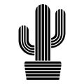 Tall cactus icon, simple style