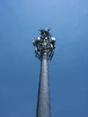 A tall, cell tower in Fort Worth, Texas Royalty Free Stock Photo