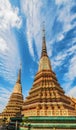 Tall chedis at Wat Pho, Bangkok, Thailand