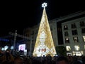 Tall Christmas Tree At The Malaga Christmas Lights Celebration